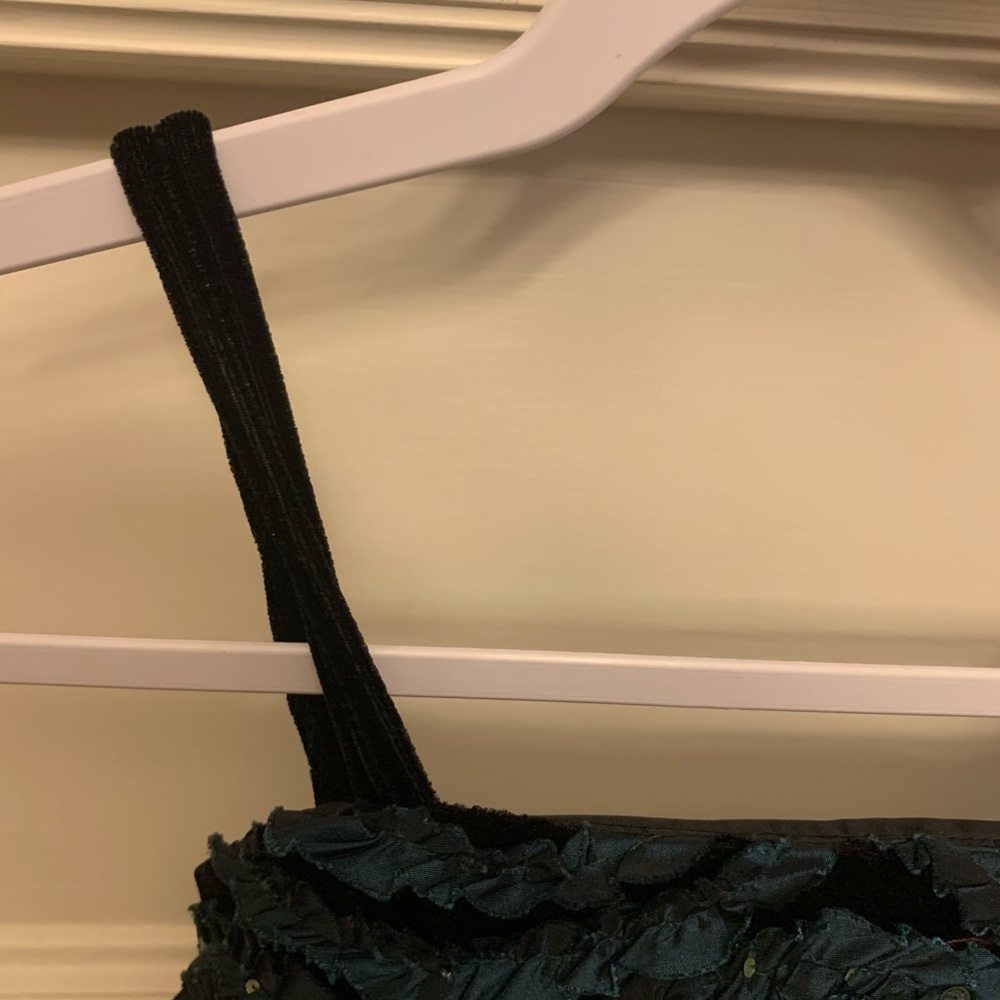 Isobella & Chloe dark green velvet & tafetta gown - Picture 3 of 4